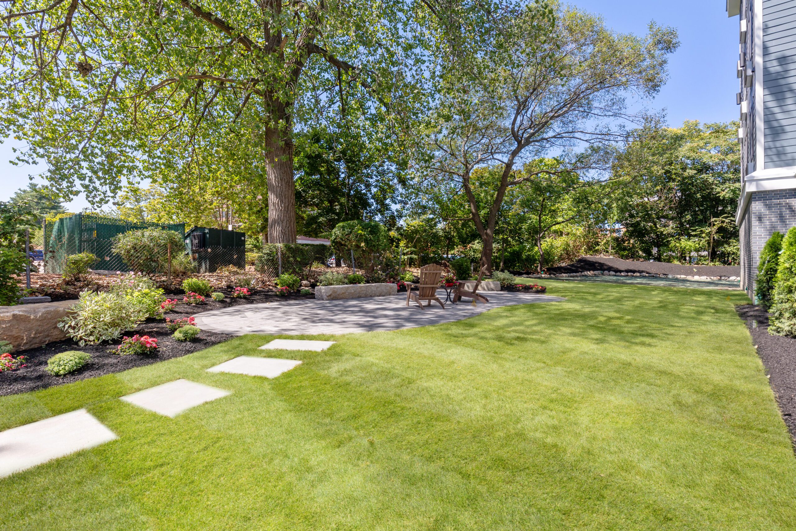 Patio with Walkway Stones Patio - Credit: Blu Lemonade